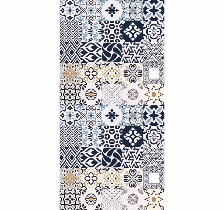 Estor enrollable habitación azulejos azules - TenVinilo