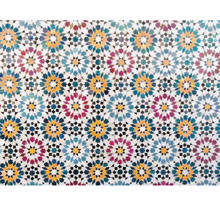 Estor enrollable habitación mosaico floral colorido - TenVinilo