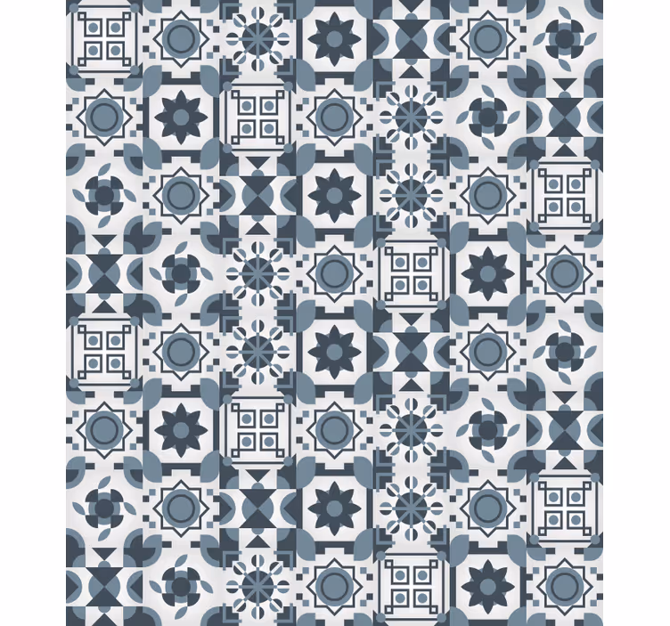 Estor enrollable habitación patrón inspirado en azulejos - TenVinilo