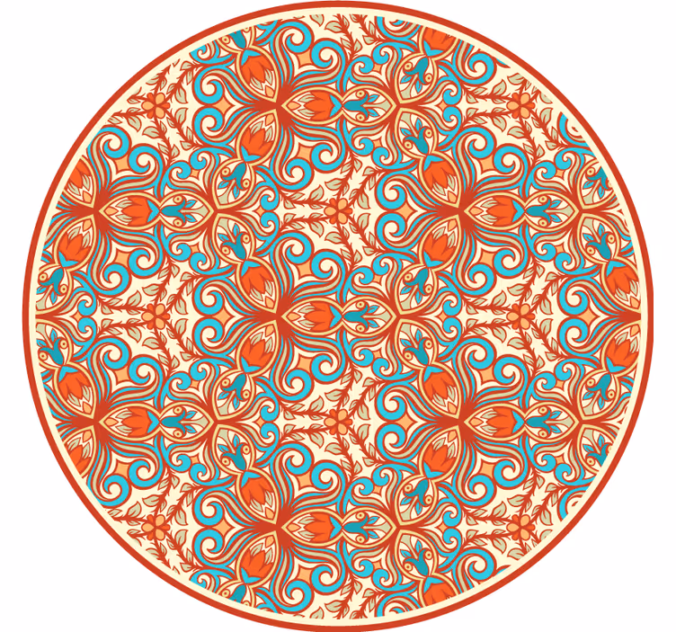 Estor enrollable habitación adornos azules y naranjas - TenVinilo