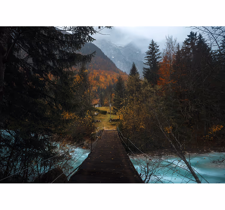 Estor enrollable habitación puente en el bosque - TenVinilo