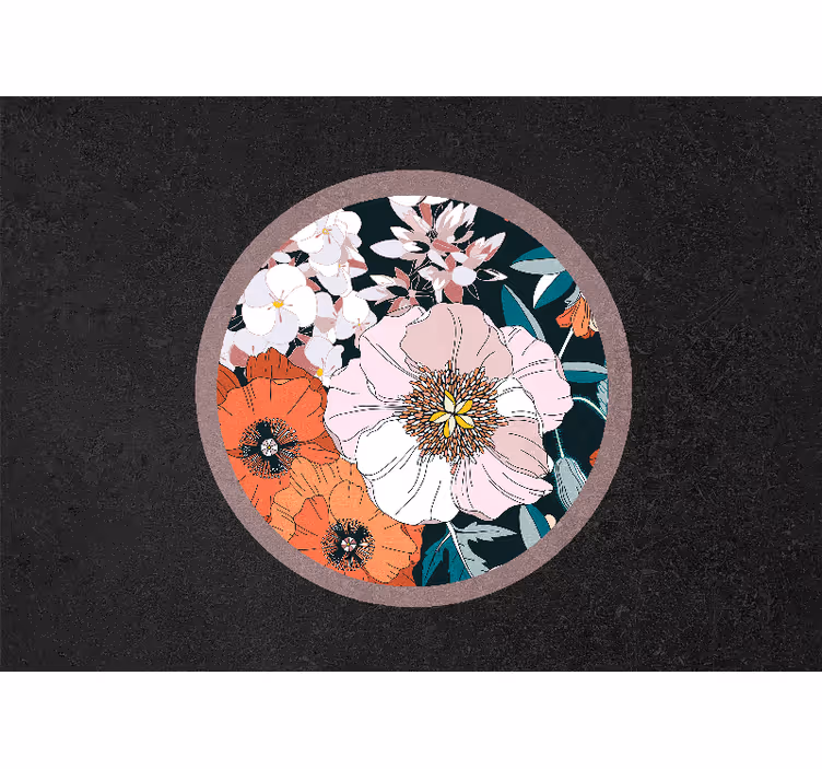 Estor enrollable habitación flores de cachorro en círculo - TenVinilo