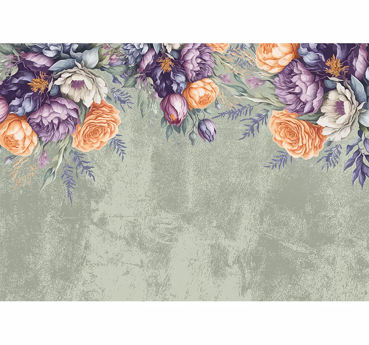 Estor enrollable habitación diseño floral vintage - TenVinilo