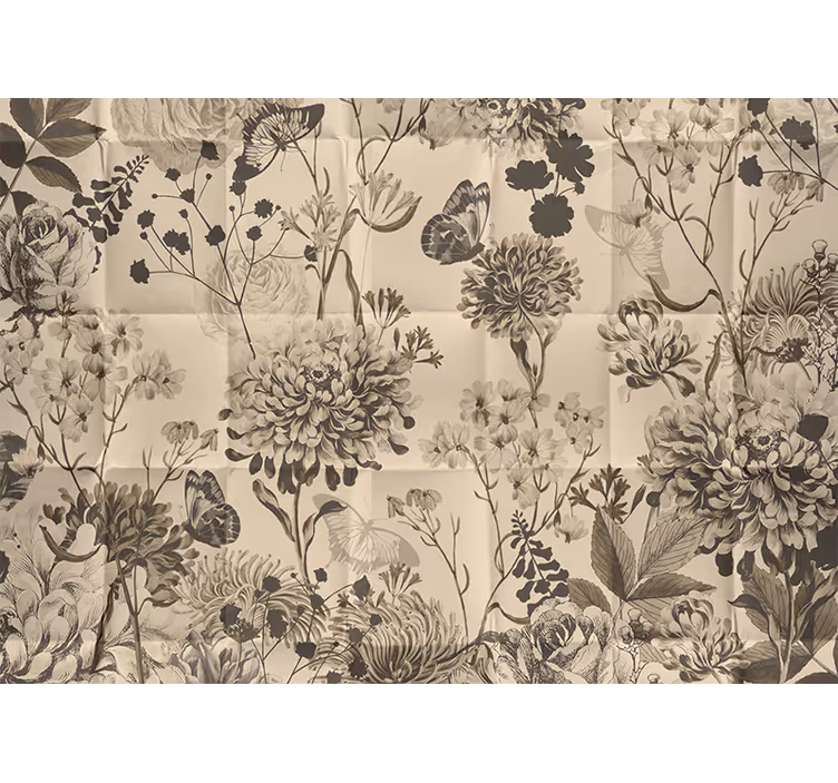 Estor enrollable habitación diseño floral beige - TenVinilo