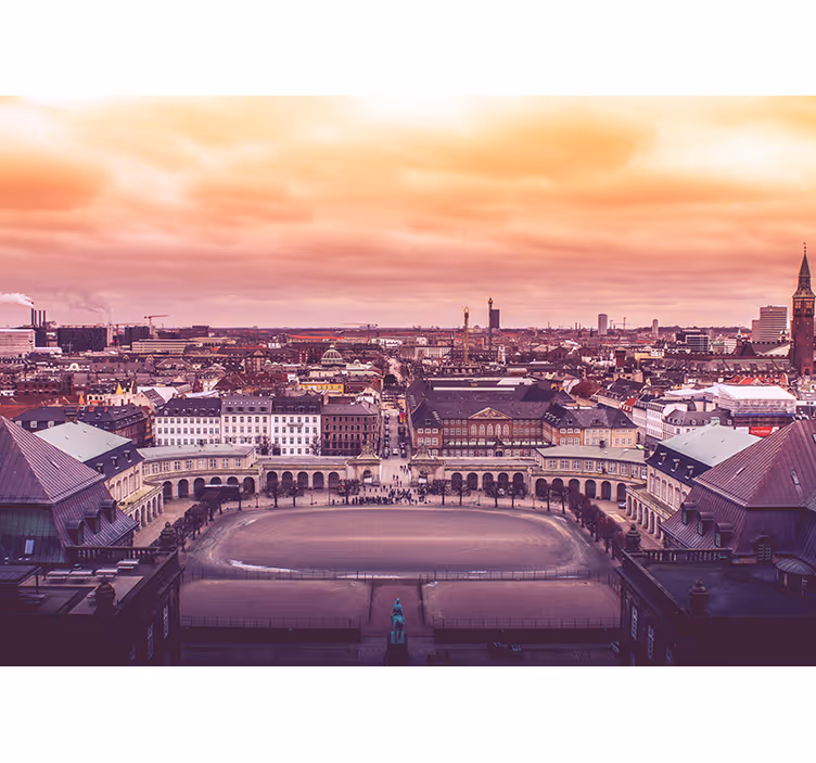 Estor enrollable habitación vista desde el cielo de Copenhague - TenVinilo