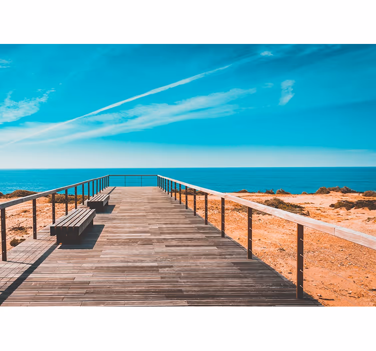Estor enrollable habitación playa y muelle - TenVinilo