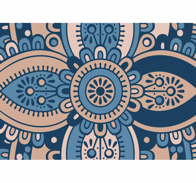 Estor enrollable habitación mandala floral azul - TenVinilo