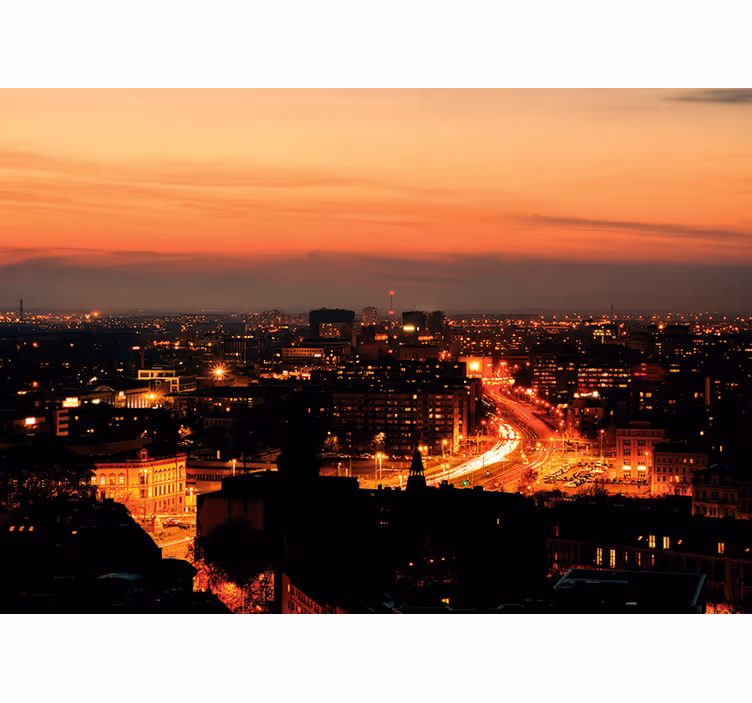Estor enrollable habitación panorama nocturno de wrocław - TenVinilo