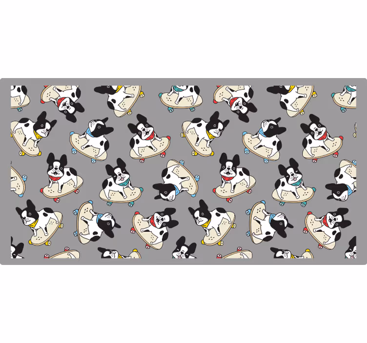 Estor enrollable gris bulldog patinador - TenVinilo