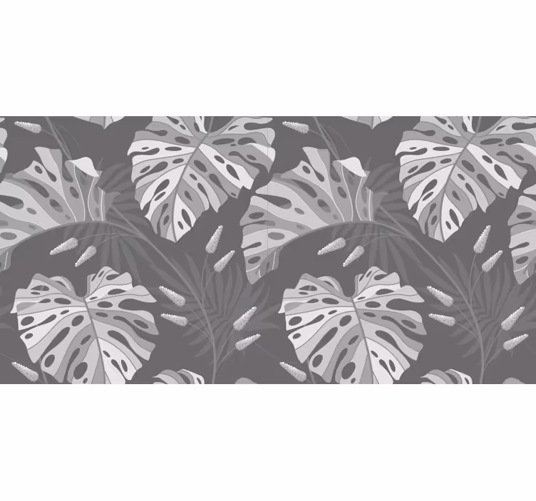 Estor enrollable gris hojas tropicales grises - TenVinilo