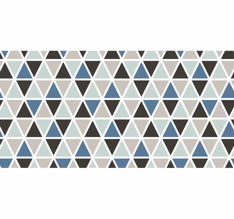 Estor enrollable gris patrón geométrico azul y gris - TenVinilo