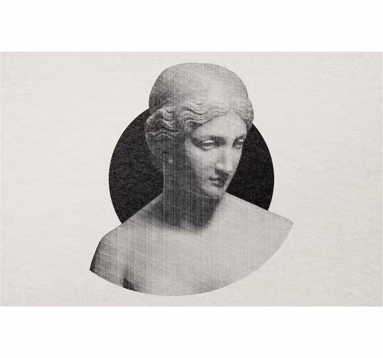 Estor enrollable gris estatua griega en grabado - TenVinilo