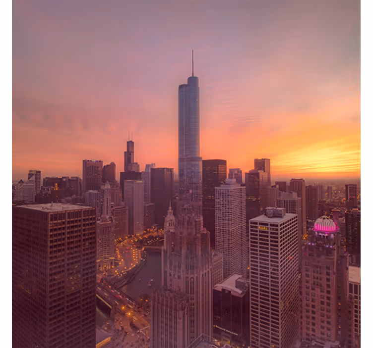 Estor enrollable salón atardecer de nueva york - TenVinilo
