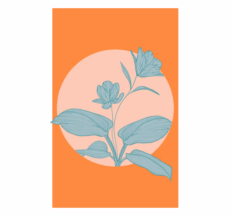 Estor enrollable salón flor azul - TenVinilo