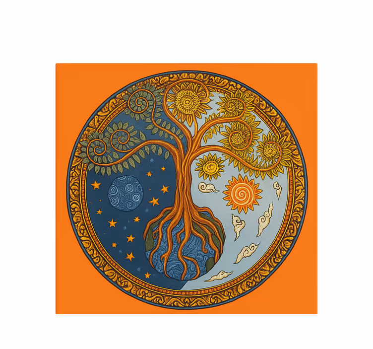 Estor enrollable salón árbol de la vida espiritual - TenVinilo