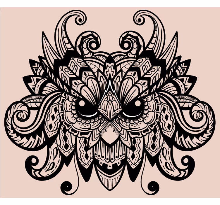 Estor enrollable habitación ilustración de búho negro - TenVinilo