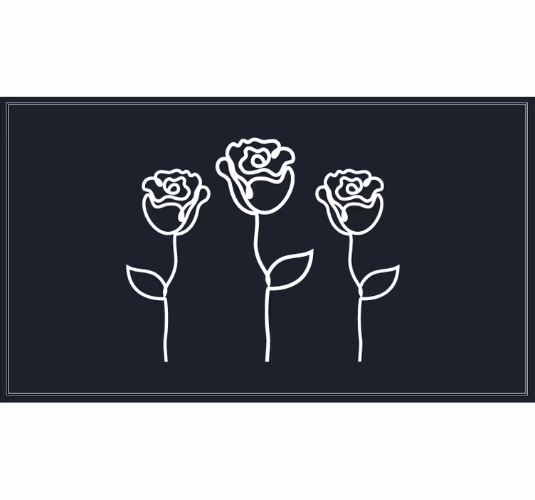 Estor enrollable habitación ilustración de rosas minimalista - TenVinilo