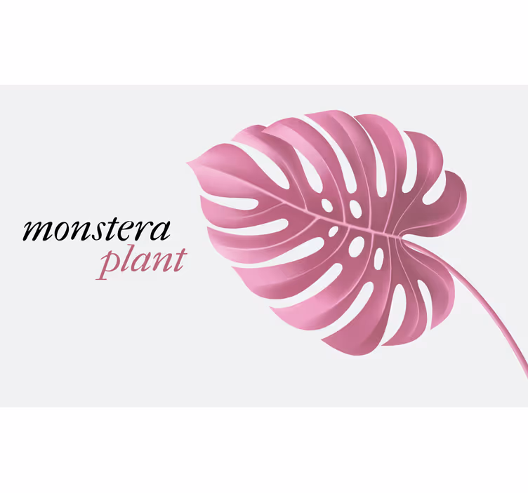 Estor enrollable habitación estilo monstera minimalista rosa - TenVinilo