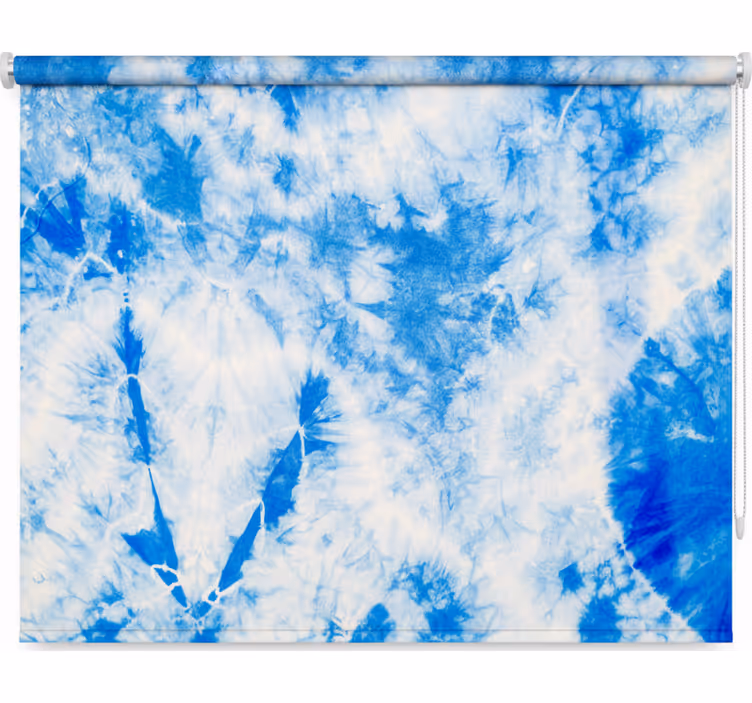 Estor enrollable habitación efecto anudado azul y blanco - TenVinilo