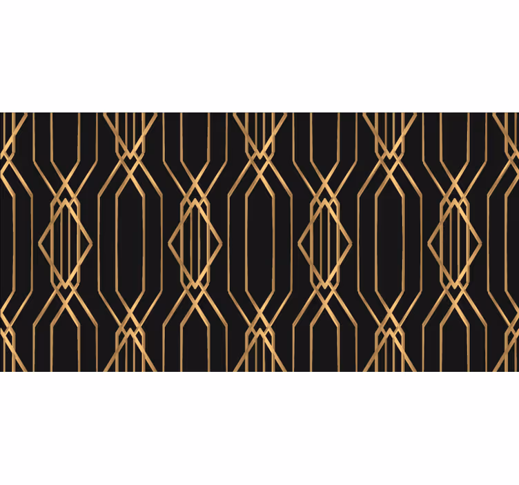 Estor enrollable habitación diseño cuadrado negro y dorado - TenVinilo