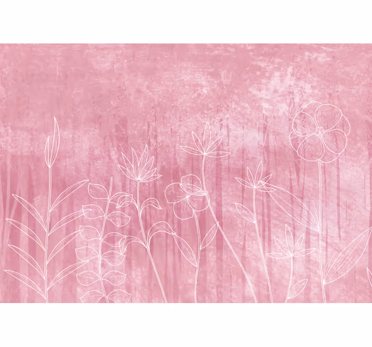 Estor enrollable habitación pradera rosa estilo escandinavo - TenVinilo
