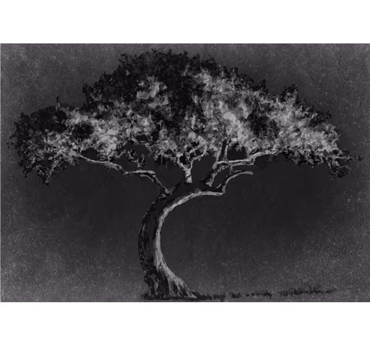 Estor enrollable habitación árbol de sauce colores nórdicos - TenVinilo