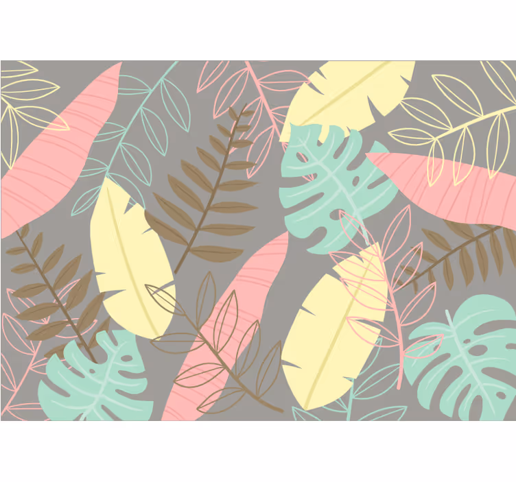 Estor enrollable habitación estilo nórdico abstracto tropical - TenVinilo