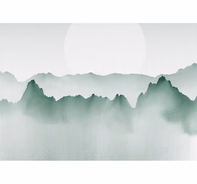 Estor enrollable blanco paisaje abstracto japandi - TenVinilo