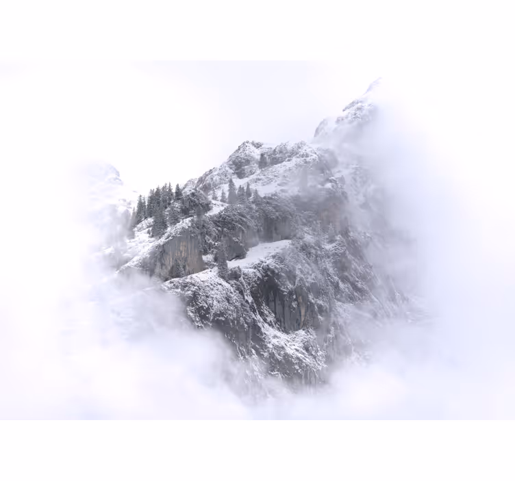 Estor enrollable blanco paisaje montañoso nevado - TenVinilo