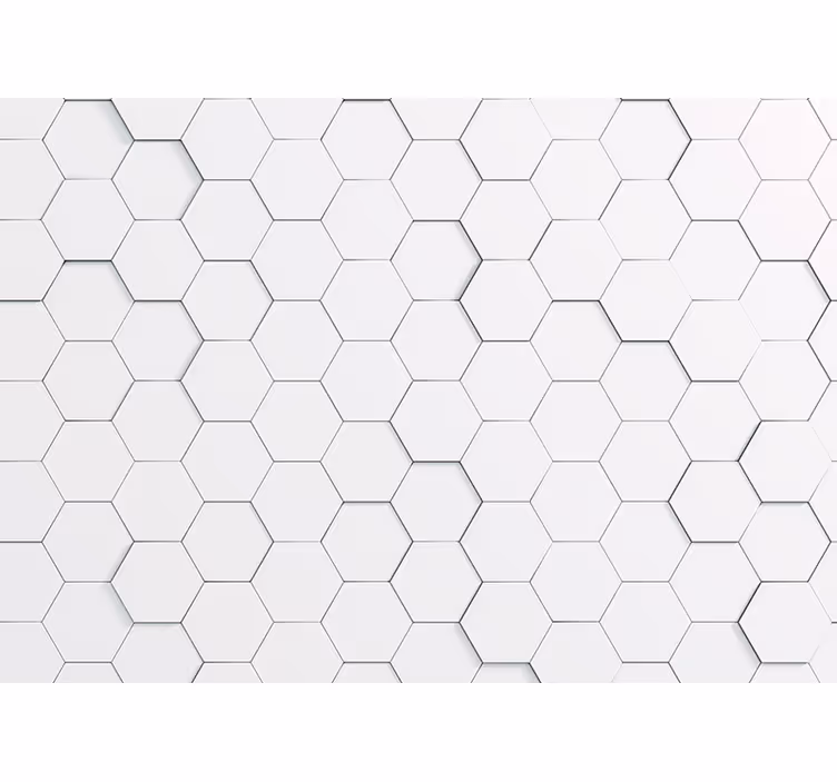 Estor enrollable blanco patrón hexágonos blancos sombras - TenVinilo