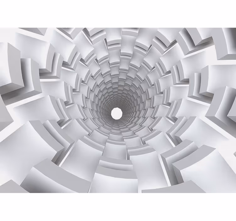 Estor enrollable blanco efecto túnel 3d papel - TenVinilo