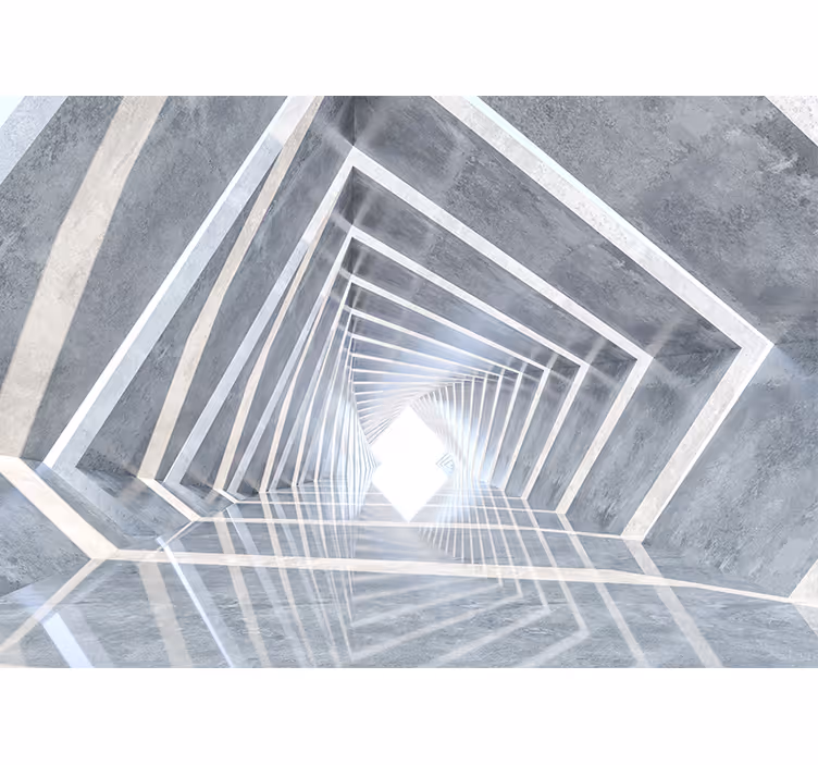 Estor enrollable blanco túnel geométrico 3d - TenVinilo