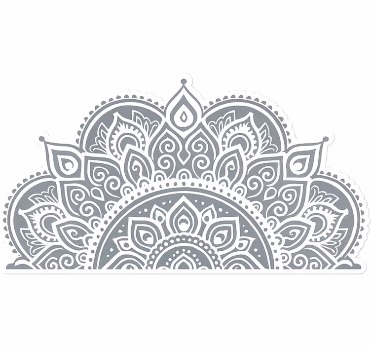 Estor enrollable blanco diseño medio mandala - TenVinilo