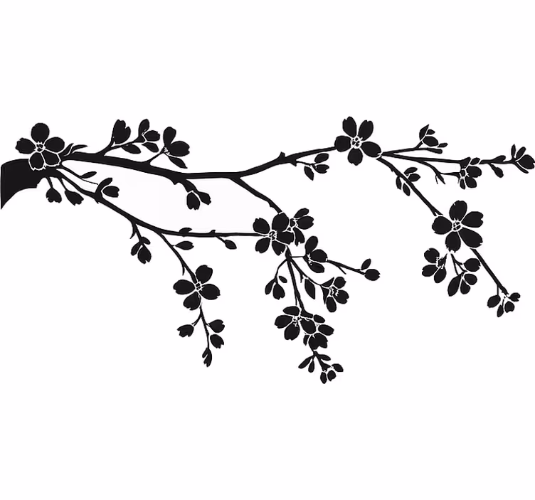 Estor enrollable blanco rama de árbol negro - TenVinilo