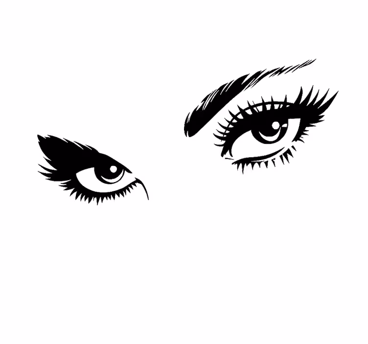 Estor enrollable blanco ojos de mujer mirando - TenVinilo