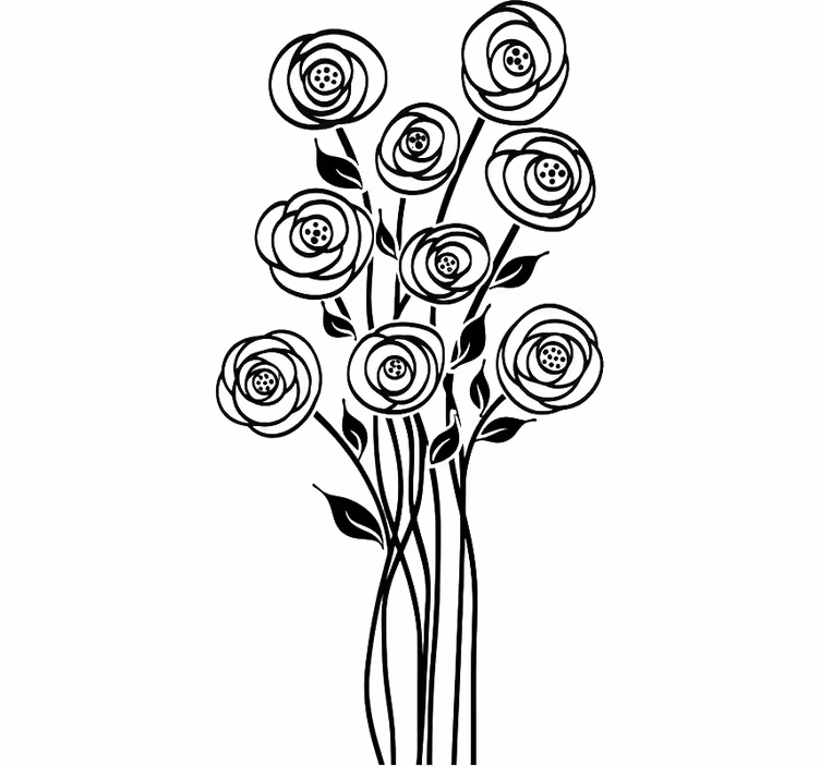 Estor enrollable blanco ramo floral abstracto - TenVinilo