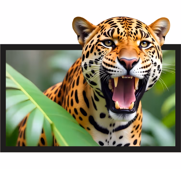 Estor enrollable salón leopardo enmarcado - TenVinilo