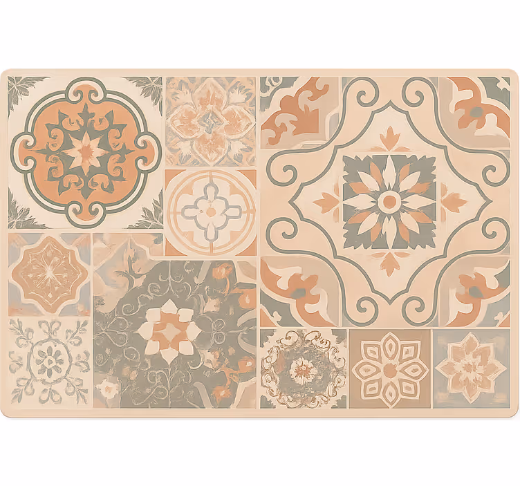 Estor enrollable salón azulejos de cemento varios tamaños - TenVinilo