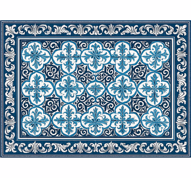 Estor enrollable salón patrón portugués azul - TenVinilo