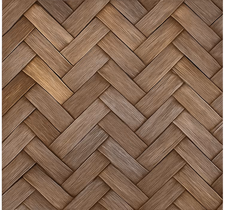 Estor enrollable salón aspecto de madera trenzada - TenVinilo
