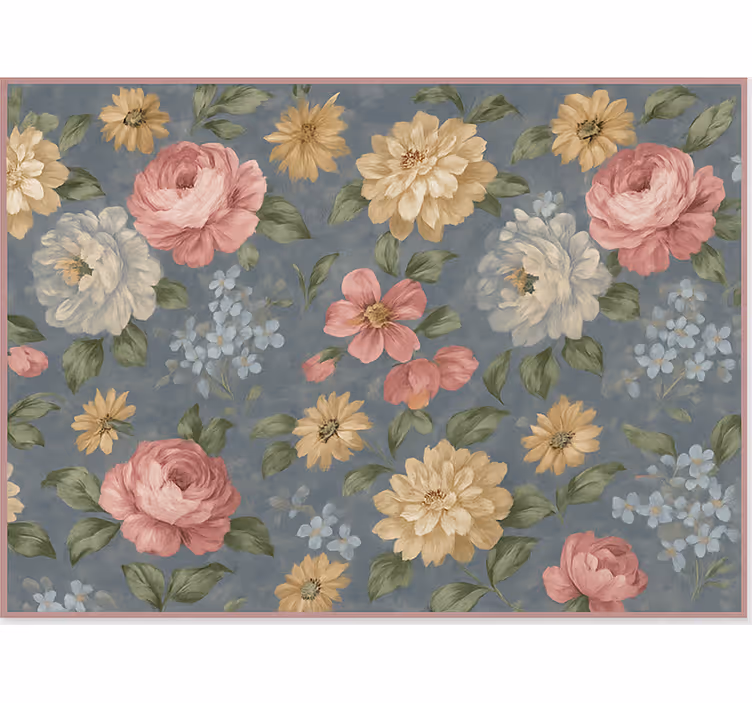 Estor enrollable salón efecto pintura floral - TenVinilo