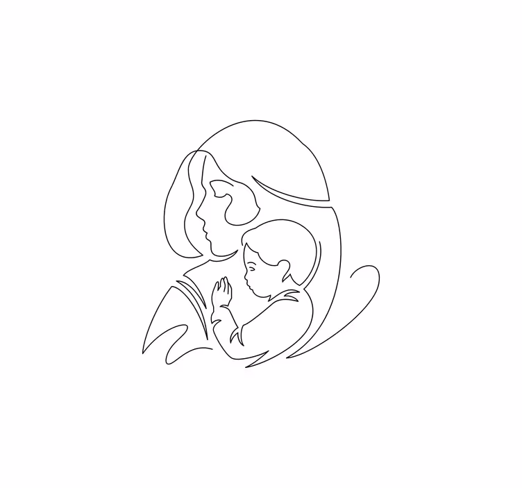 Estor enrollable salón dibujo lineal madre e hijo - TenVinilo