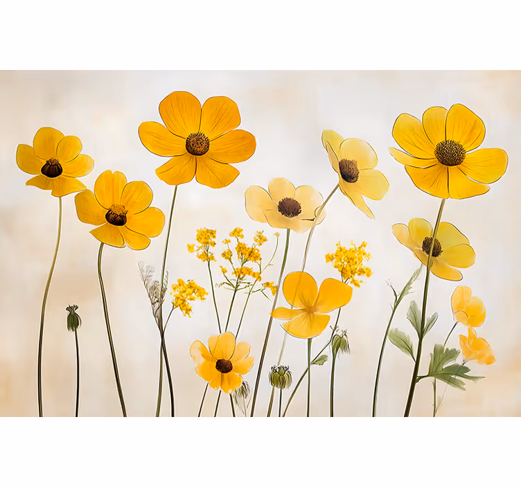 Estor enrollable habitación flores helenium delicadas - TenVinilo