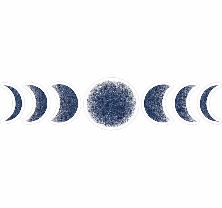 Estor enrollable habitación fases de luna abstractas azul - TenVinilo