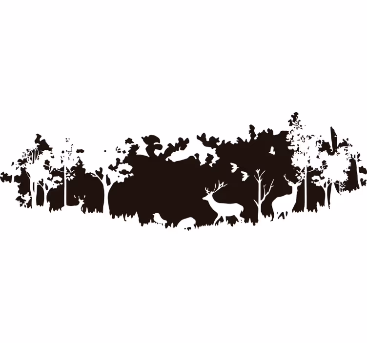 Estor enrollable habitación silueta de bosque - TenVinilo