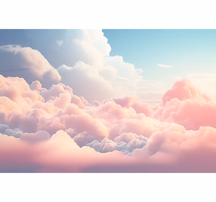 Estor enrollable infantil paisaje de nubes rosas - TenVinilo
