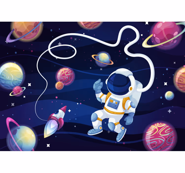 Estor enrollable infantil astronautas y cohetes - TenVinilo