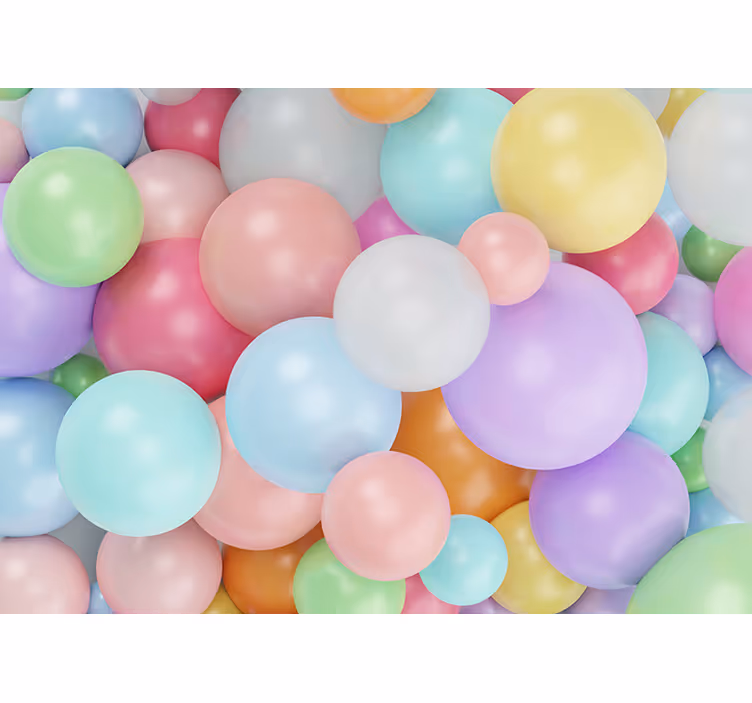 Estor enrollable infantil globos de colores pastel 3d - TenVinilo