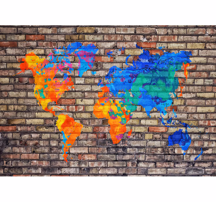Estor enrollable infantil mapa mundial político a color - TenVinilo