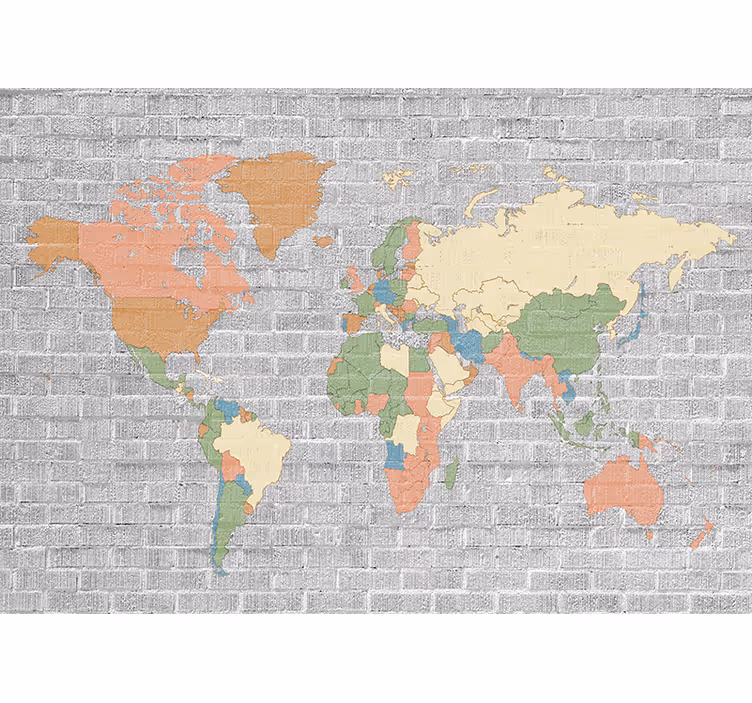 Estor enrollable infantil mapa mundi vintage piedra - TenVinilo